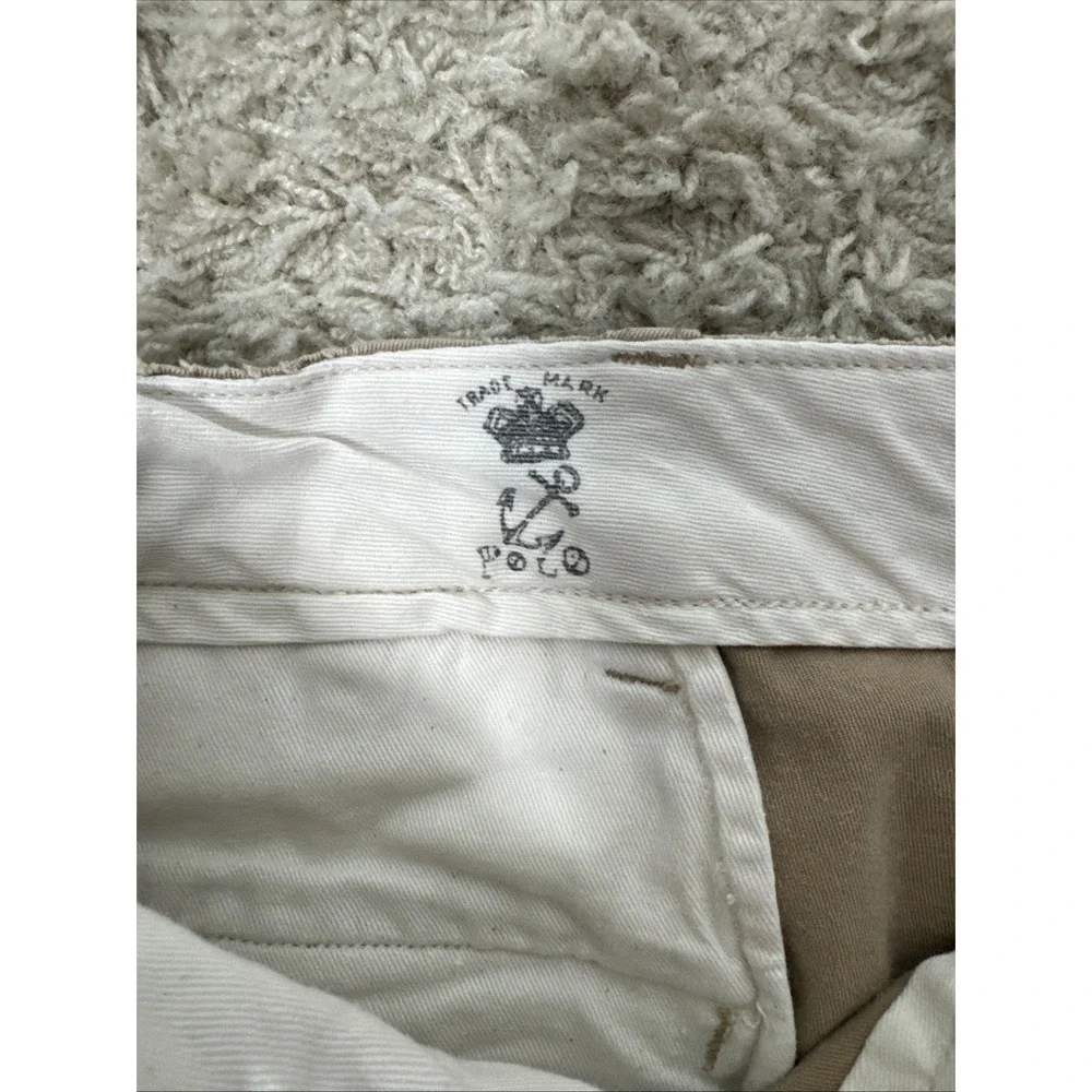 VTG Polo Ralph Lauren Men's‎ Flat Front Chino Shorts Size 34 Embroidered RL 067